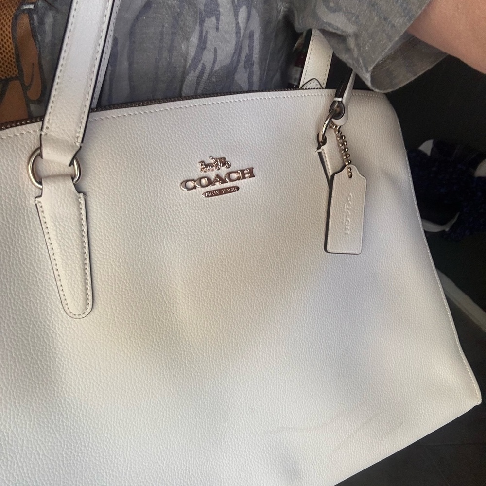 Coach Cream Leather Tote Bag